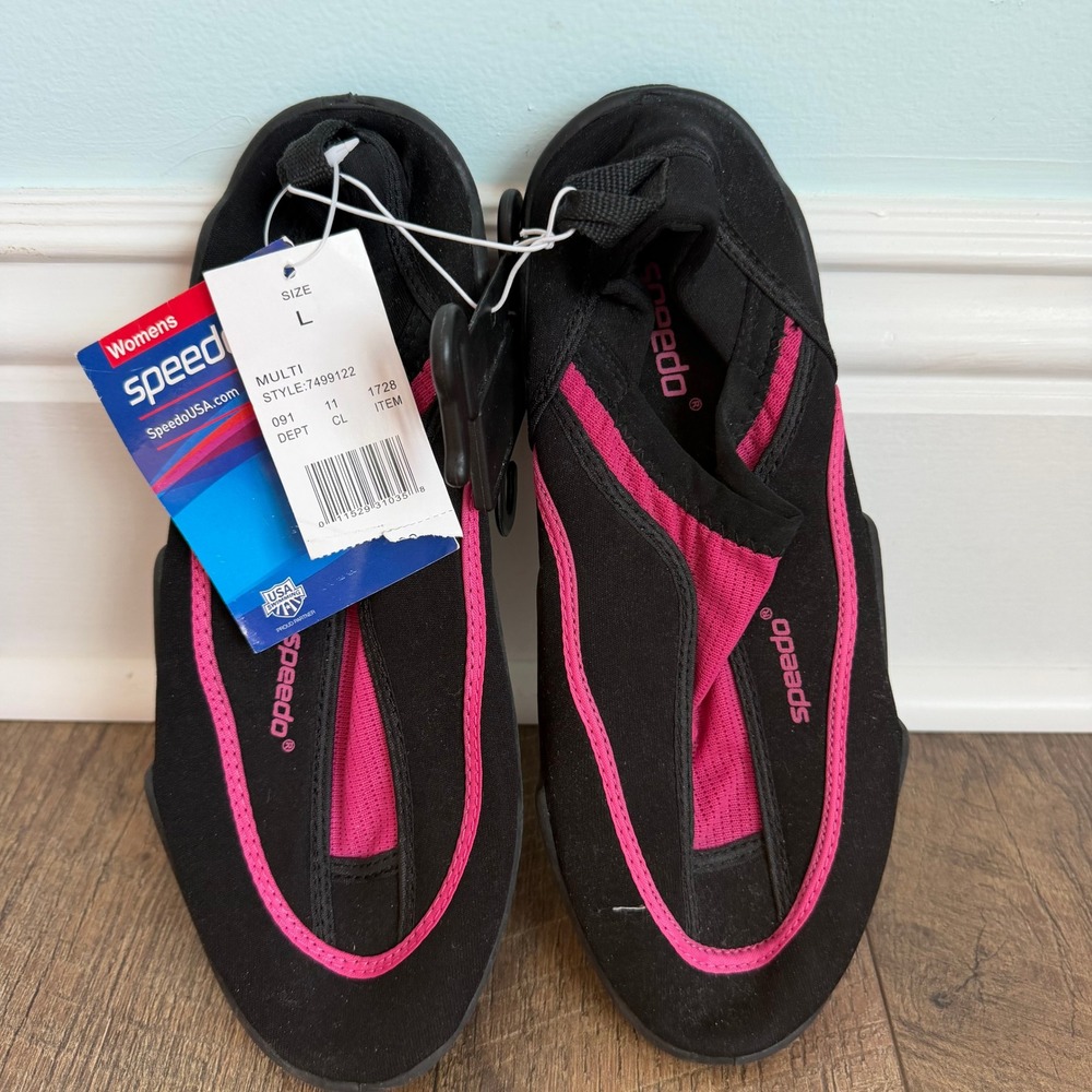 Speedo Surfwalker Water Shoes Womens Size L Black Pink 7499122